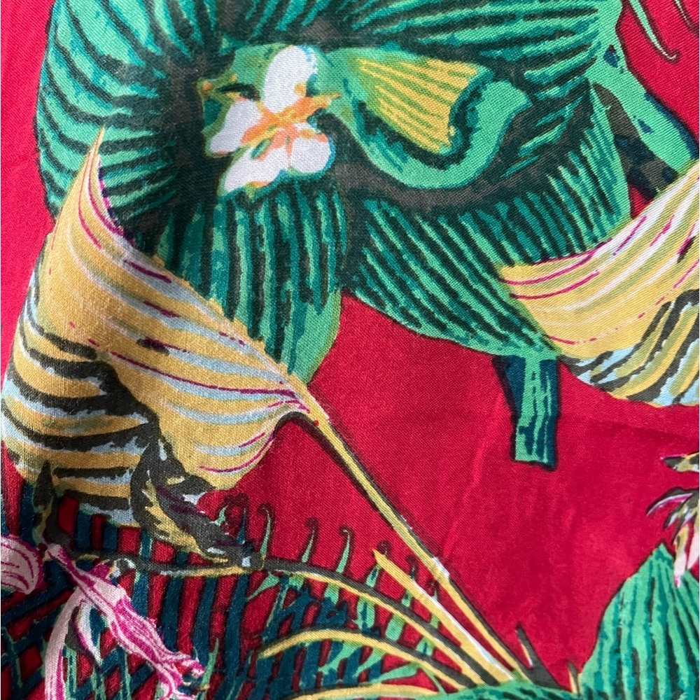 Vintage Roxy Red Tropical Top Sz M Summer Beach Party Vacation Boho LIKE NEW - Picture 5 of 8